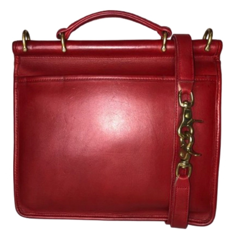 Vintage COACH Willis Red Glove Tanned Top Handle Crossbody Bag 9927 USA COA - Picture 3 of 17